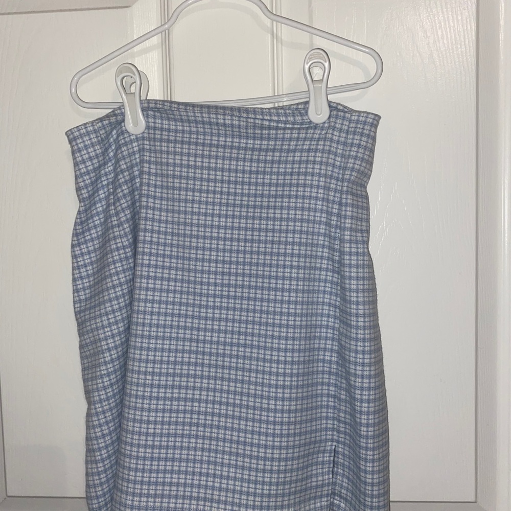 BRANDY MELVILLE BLUE PLAID CARA SKIRT